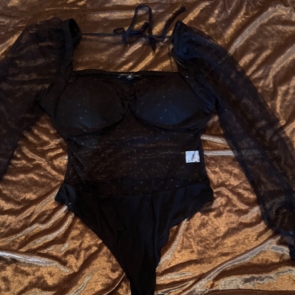 Haute Monde Black Sheer Bodysuit